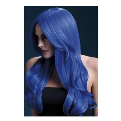 Fever Women's Neon Blue Long Wavy Wig With Centre Part, 26inch, One Size, - - wig blue fever khl