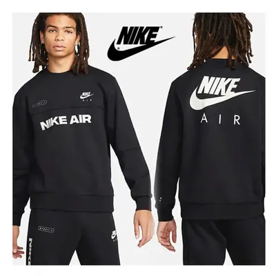 (L) Nike Air Mens Black Crewneck Sweatshirt Tracksuit