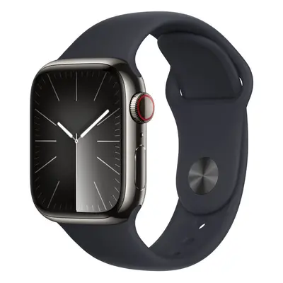 APPLE WATCH SERIES 41MM SILVER STAINLESS STEEL CASE WITH MIDNIGHT SPORT BAND MRJ93QL/A