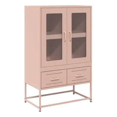 (pink) vidaXL Highboard Pink 68x39x111.5 cm Steel sideboard side cabinet