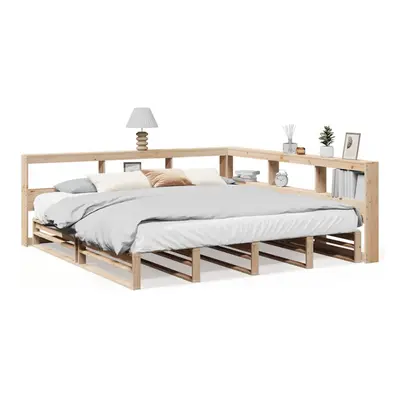 (natural, x cm) vidaXL Bookcase Bed without Mattress Wax Brown 140x200cm Solid Wood Pine bed