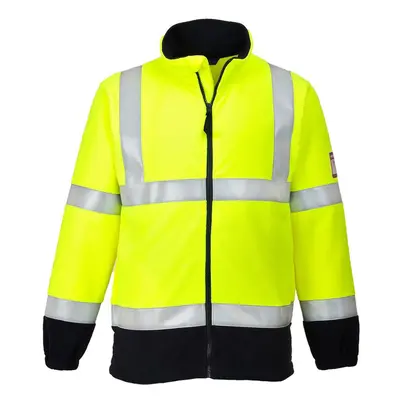 (S, Yellow) Portwest Mens Flame Resistant Hi-Vis Coat