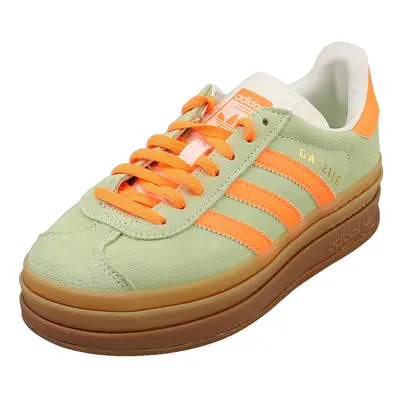 (8) adidas Gazelle Bold Womens Fashion Trainers in Green Orange