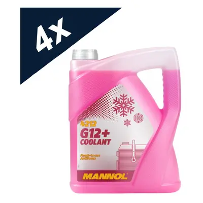 4x5L MANNOL G12+ Red/Pink Antifreeze Coolant Ready To Use Longlife