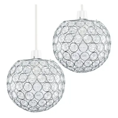 Pair of Silver Ceiling Pendant Shade