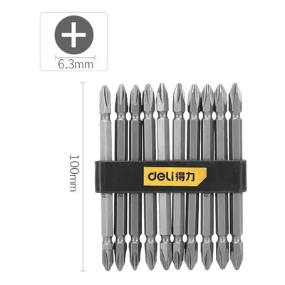 (100mm) 10Pcs 6.3mm Series Screwdriver Bits S2 Alloy Steel Bit With Strong Magnetism