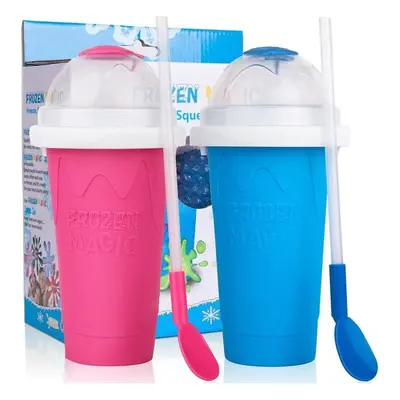 Slushie Maker Cup,DIY Frozen Magic Squeeze Cup Double Layers Slushies Cup, Slush Cup Smoothies H