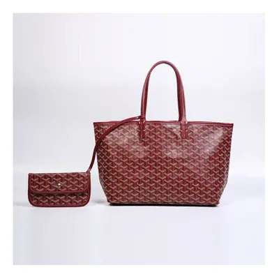 (claret, medium) UK Goyard Dog Tooth Bag Large Capacity Tote Mother Bag Handbag Gifts Women NEW