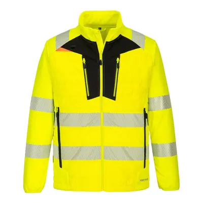 (S, Yellow/Black) Portwest Mens DX4 Baffled Hi-Vis Hybrid Jacket