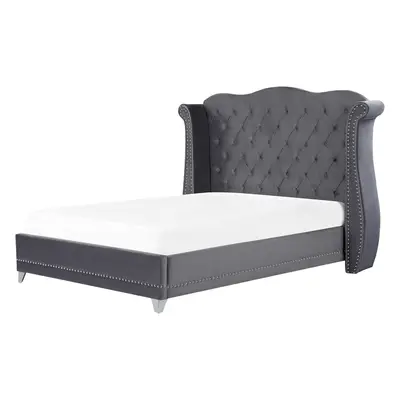 Bed Velvet AYETTE x cm (EU King Size) Grey