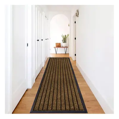 (80x300 cm, Brown) Heavy Duty Rubber Mat Kitchen Runner Floor Rug