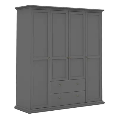 Wardrobe with Doors & Drawers in Matt Grey