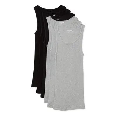 Amazon Essentials Mens Tank Undershirts Pack of Blackgrey Heather