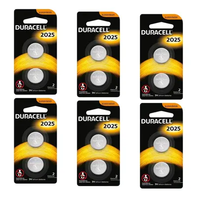 12x Duracell CR2025 Battery Lithium 3V Battery