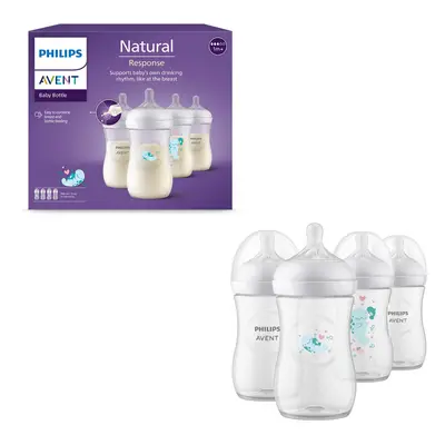 Avent Natural Response Baby Gift Set, Natural Response Baby Bottles ml with T3 (1 m+ Teats), SCY