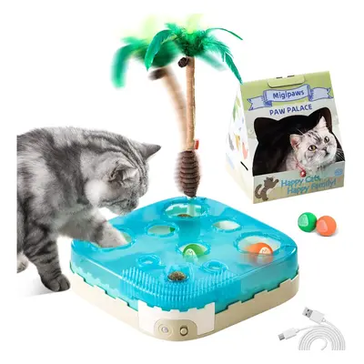 Cat Toy,7-in-1 Automatic Interactive Kitten Toys Pack,Rolling Ball,Cat Feather Wand,Catnip Ball,