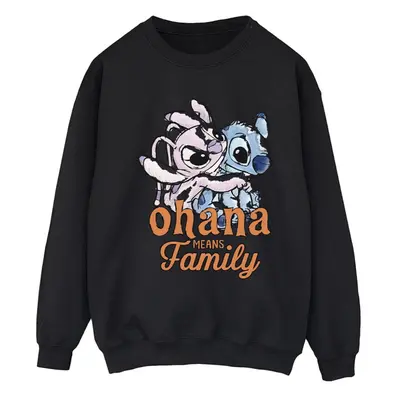 (XXL, Black) Disney Womens/Ladies Lilo And Stitch Ohana Angel Hug Sweatshirt