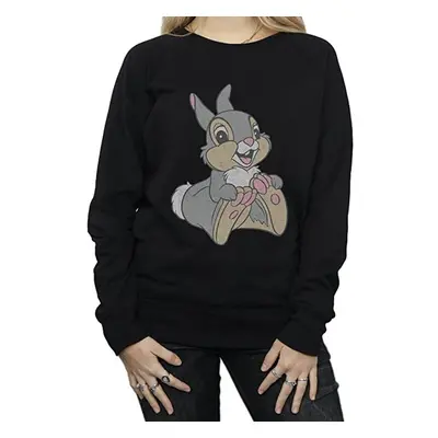 (L, Black) Disney Womens/Ladies Classic Thumper Cotton Sweatshirt