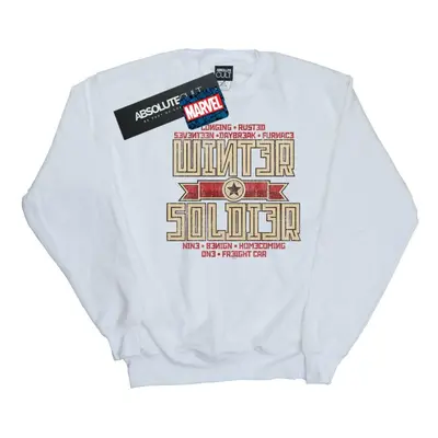 (M, White) Marvel Mens Winter Soldier Trigger Badge Sweatshirt