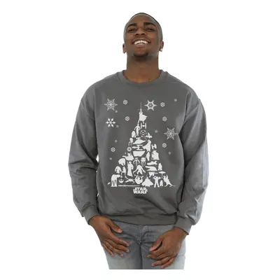 (M, Charcoal) Star Wars Mens Christmas Tree Sweatshirt