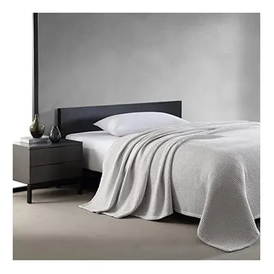 Vera Wang - Twin Blanket, Luxury Cotton Bedding, Plush & Heavyweight Home Decor (Waffleweave Gre