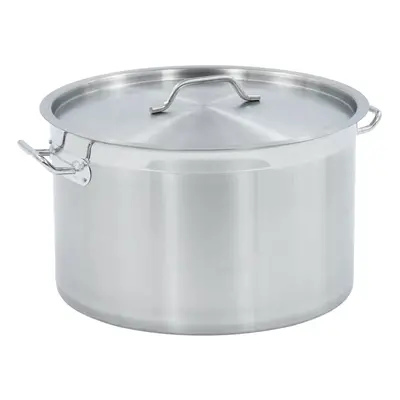 vidaXL Stock Pot 44L 45x28cm Stainless Steel Soup Stew Catering Pot Kitchen