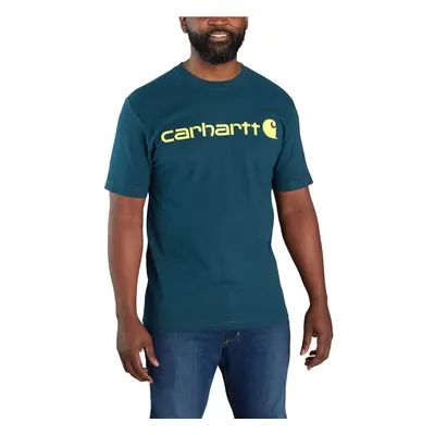 carhartt Mens Big Tall Loose Fit Heavyweight Short-Sleeve Logo graphic T-Shirt, Night Blue Heath