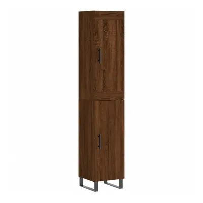 (brown oak, door) vidaXL Highboard Sideboard Tall Storage Cabinet Side Cabinet Engineered Wood