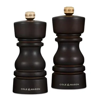 H233017 London Chocolate Wood Salt and Pepper Mill Set, 130mm, Precision+ Carbon/Ceramic Mechani