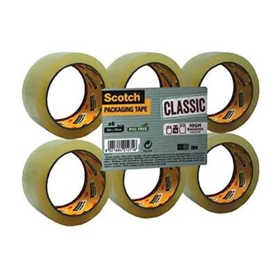 Scotch CT5066F6 Packing Tape, mm x m - Clear, Rolls