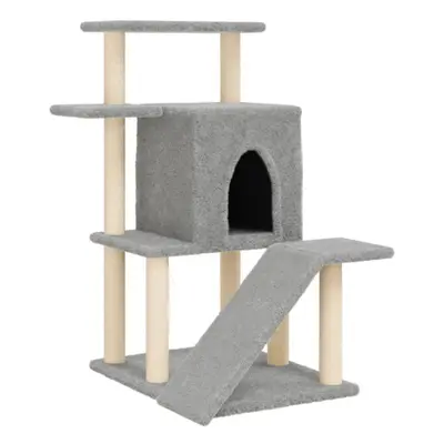 (light grey) vidaXL Cat Tree with Sisal Scratching Posts Cat Scratch Tower Climbing Tree