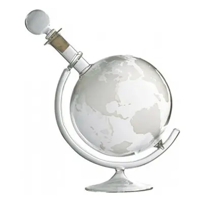 Glass World Map Globe Whisky Decanter | Wine Carafe On Cradle