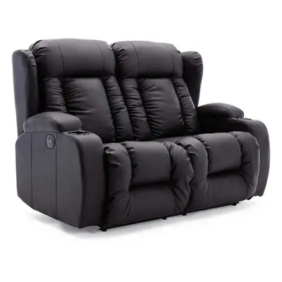 (Black, Seater) CAESAR HIGH BACK ELECTRIC BOND GRADE LEATHER RECLINER 3+2+1 SOFA ARMCHAIR SET