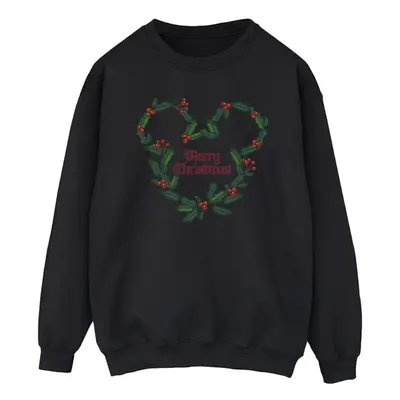 (5XL, Black) Disney Mens Mickey Mouse Merry Christmas Holly Sweatshirt