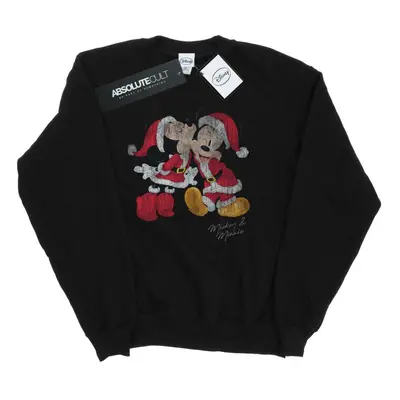 (L, Black) Disney Womens/Ladies Mickey And Minnie Christmas Kiss Sweatshirt