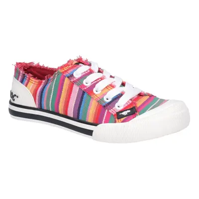 (Red, (Adults')) Rocket Dog Jazzin Eden Stripe Cotton Women's Red Multi Trainers