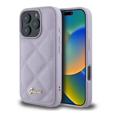 Guess Quilted Metal Logo Case for iPhone Pro Max 6.9" Light Purple