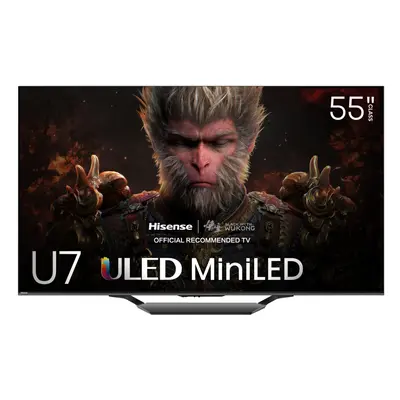 Hisense 55Inch Class U7 Series MiniLED ULED 4K UHD Google Smart TV 55U7N Model QLED Native 144Hz