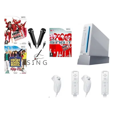 (High school bundle) Nintendo Wii Console Bundle Disney Sing it! Dance Karaoke Singing Music Mic