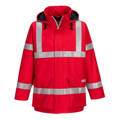 (XXL, Red) Portwest Mens Bizflame Rain Anti-Static Jacket