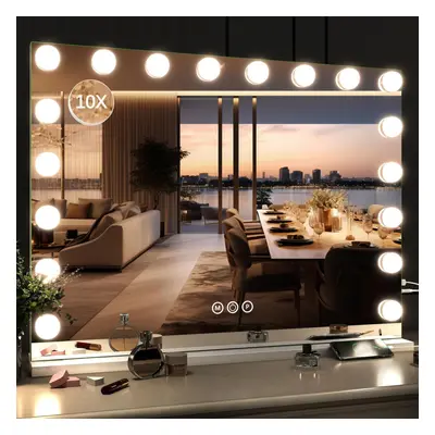 Large Hollywood Make-up Mirror Bulb Lighting w/USB Charging 80*62cm