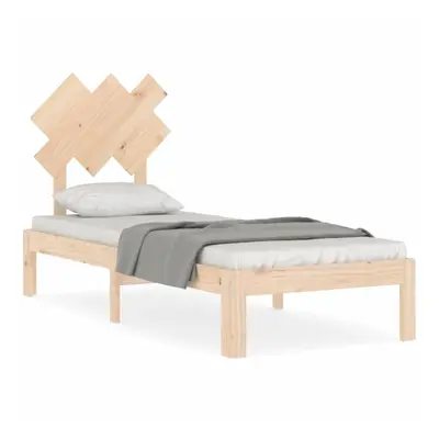 (brown, x cm) vidaXL Bed Frame Bed Base Wooden Platform Bed with Headboard Double Solid Wood