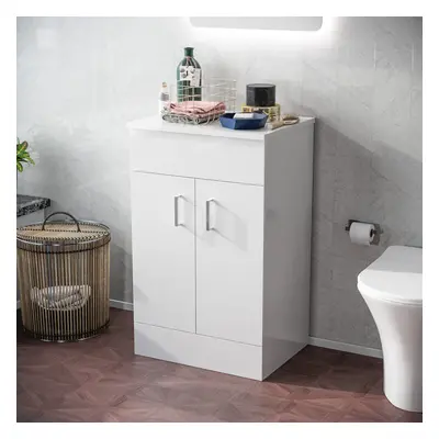 Nes Home 500mm White Vanity Unit Cabinet With Countertop