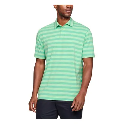 (S, Green Typhoon) Under Armour Mens CC Scramble Stripe Charged Cotton Polo Shirt