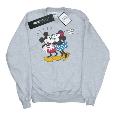 (L, Heather Grey) Disney Womens/Ladies Mickey Mouse Mickey And Minnie Kiss Sweatshirt