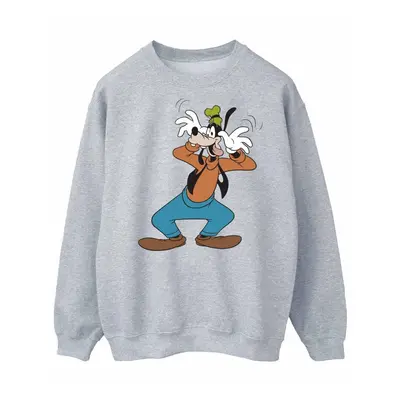 (M, Sports Grey) Disney Womens/Ladies Crazy Goofy Sweatshirt