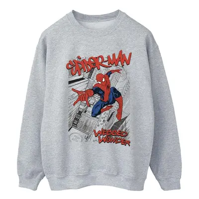 (XXL, Sports Grey) Marvel Mens Spider-Man Sketch City Sweatshirt