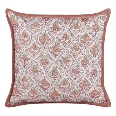 Cotton Cushion Flower Pattern x cm Red and White PICEA