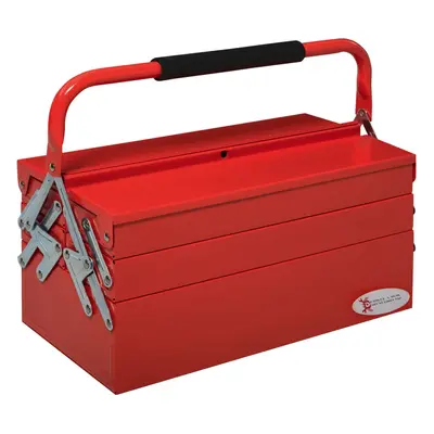 DURHAND Tier Metal Toolbox with Tray Carry Handle 45cmx20cmx34.5cm Red