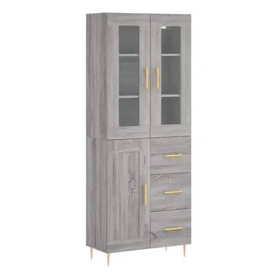 vidaXL Highboard Sideboard Cupboard Side Cabinet Grey Sonoma Engineered Wood